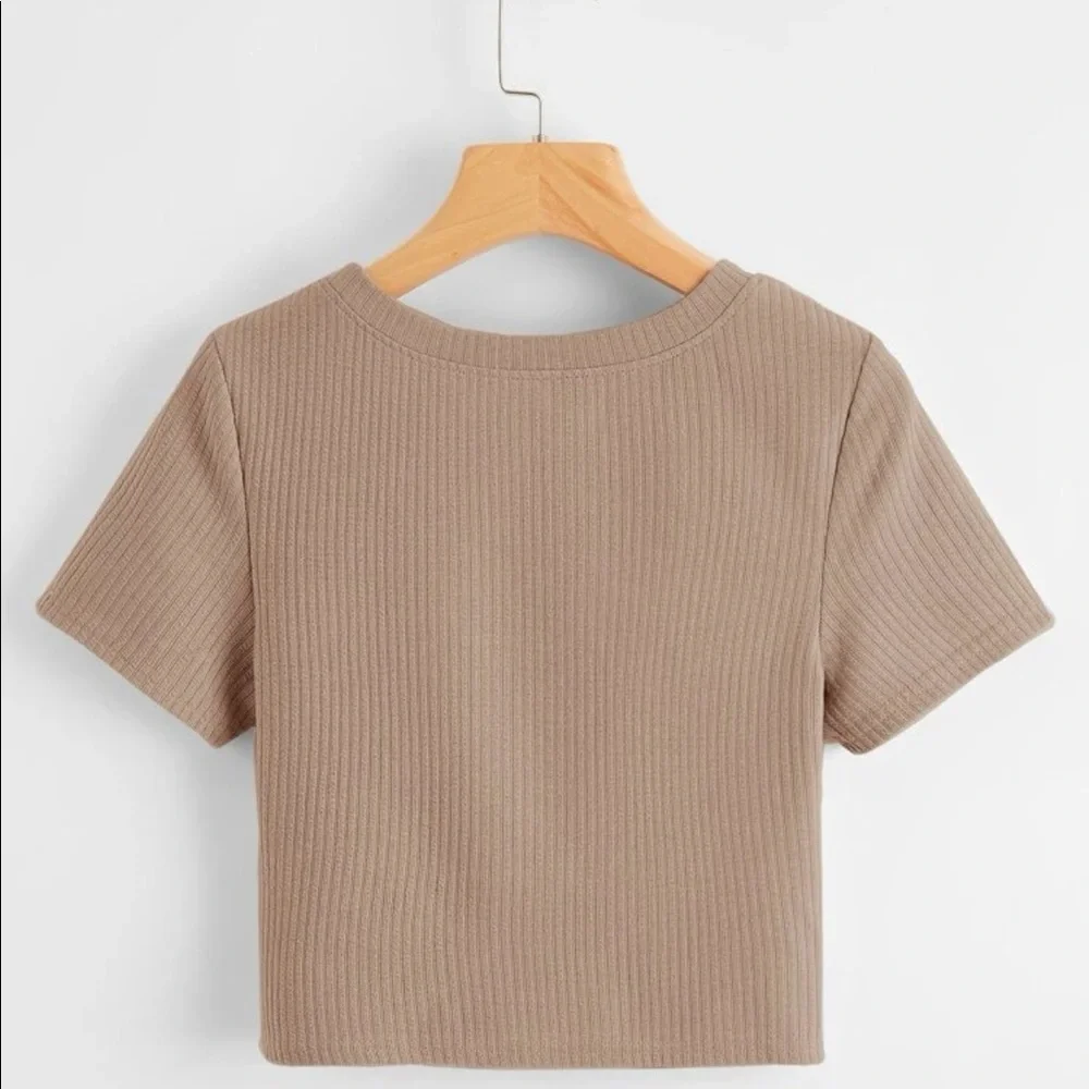 Rome Solid Ribbed Tee - Picture 2 of 7